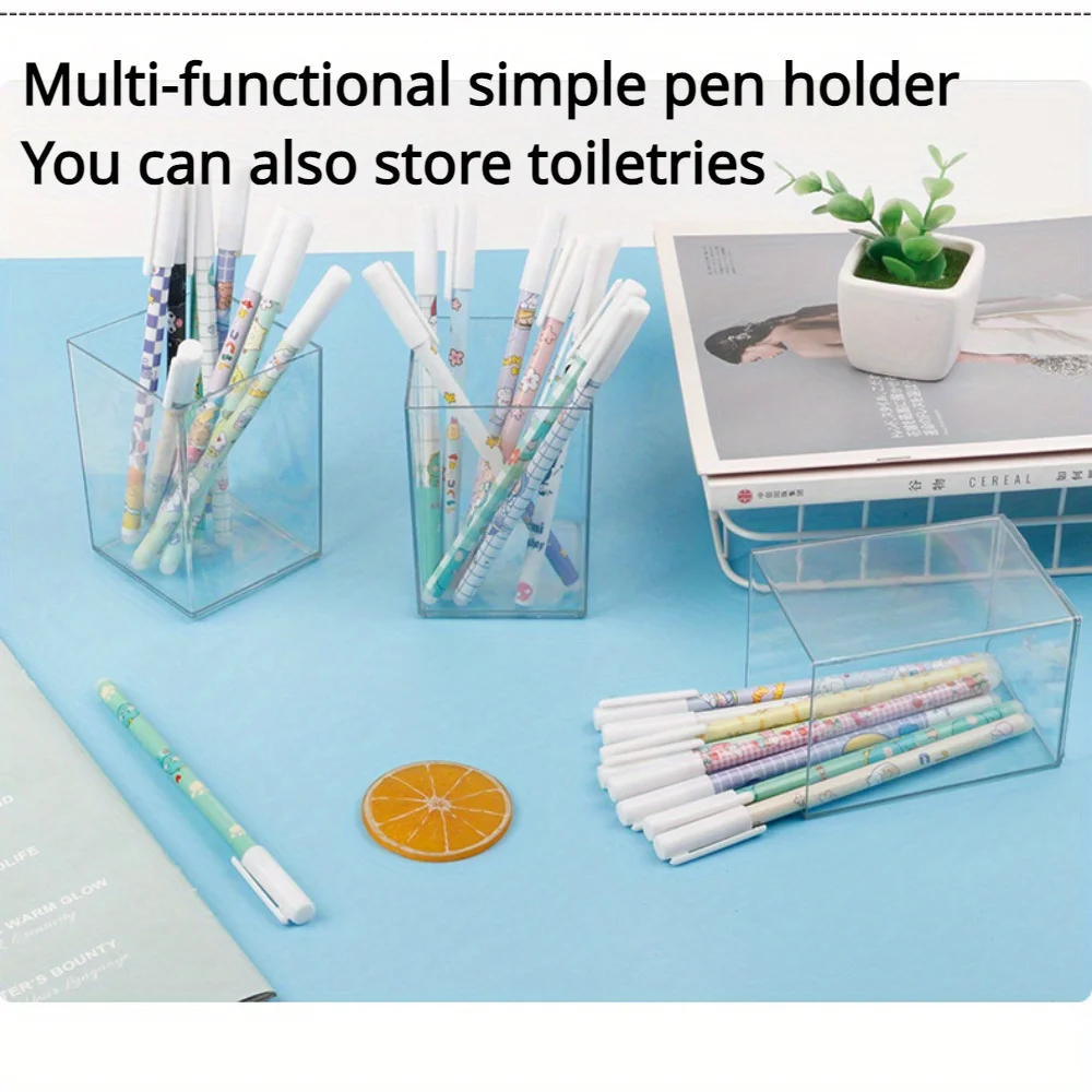 Clear Acrylic Pen Holder - Sleek Desktop Organizer with Hanging Mount and Polished Finish