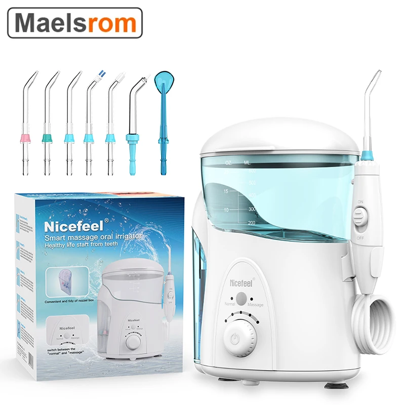 600ML Massage Oral Irrigator Professional Dental Water Teeth Cleaner Water Flossers With 7 Water Jet Tips For Teeth Gums Braces