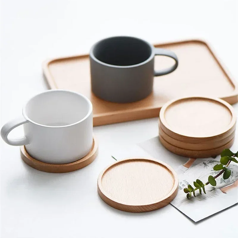 Multi Bamboo Tray Wood Saucer Flower Pot Tray Cup Pad Coaster Plate Kitchen Decorative Plate Creative Coaster Coffee Cup Mat wooden serving tray kitchen tray bamboo organizer tray drink tray