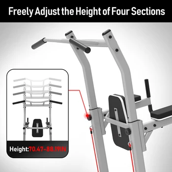 leikefitness Multifunction Power Tower Exercise Equipment,Pull Up Dip Station,Height Adjustable for Home Gym Strength Training F 3