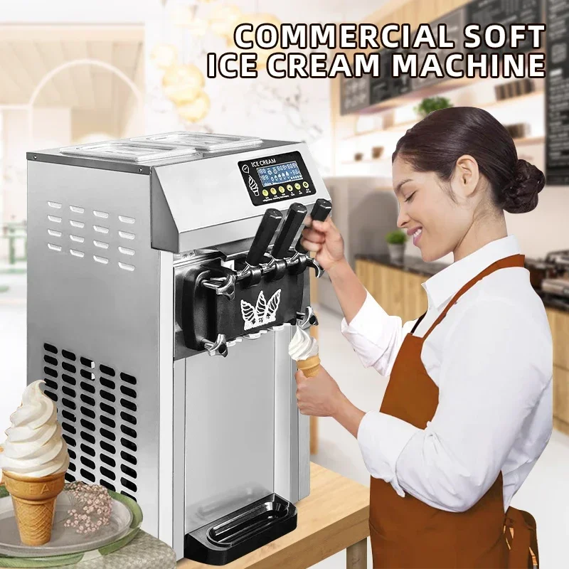 VEVOR Pre-cooling Commercial Ice Cream Maker A126 Ice Cream Machine Soft Serve Machine Portable Big Capacity Ice Cream Machine 2