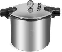 Barton Pressure 22-Quart Capacity Pressure Cooker Built-in Pressure Gauge with (1) Rack, Aluminum Polished 1