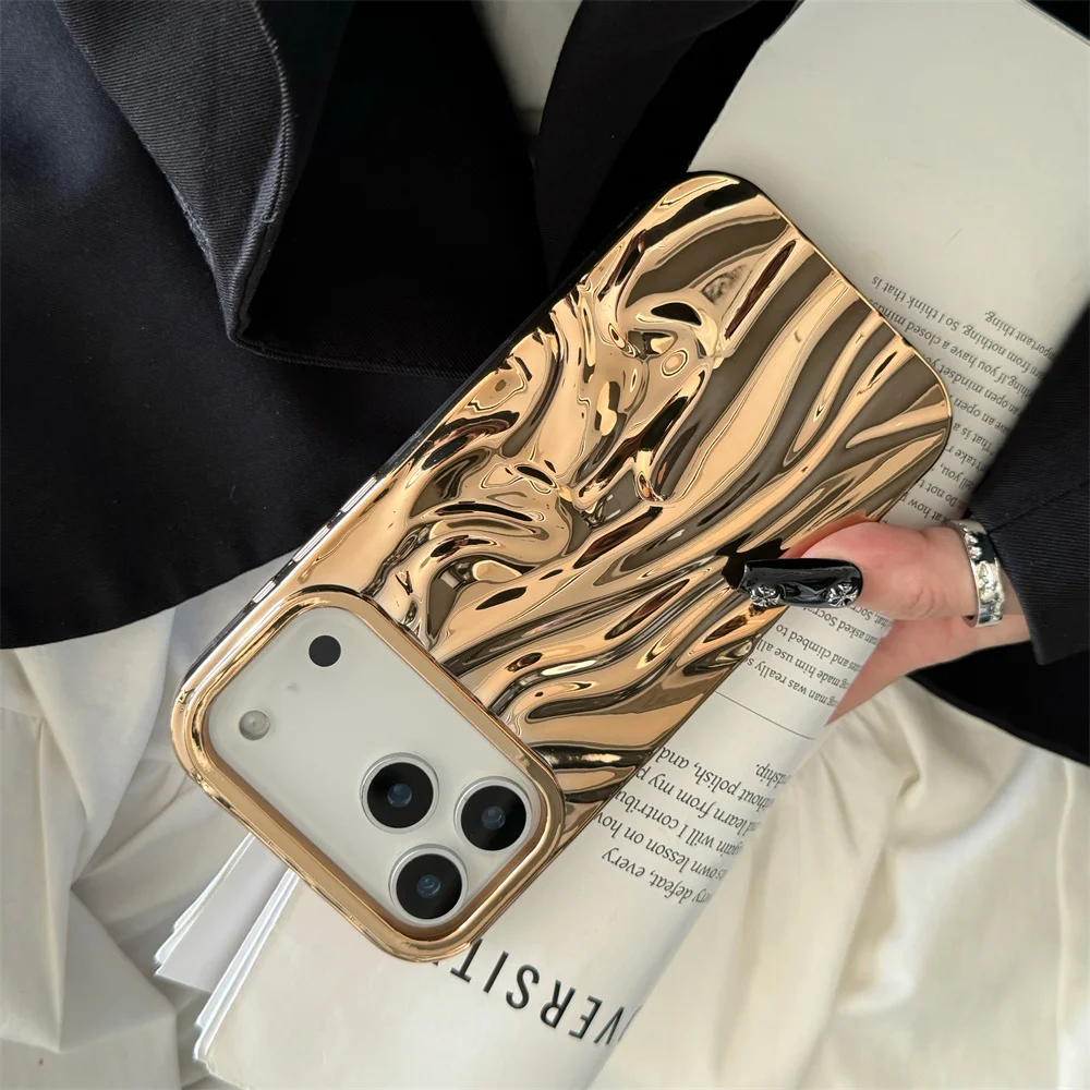 Electroplate Water Ripple Protective Phone Case - TPU Soft Cover