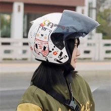 안전 오토바이 오픈 페이스 헬멧, 스쿠터 자전거 제트 킥 보드, 라이딩 모토용 헬멧, 무료 배송