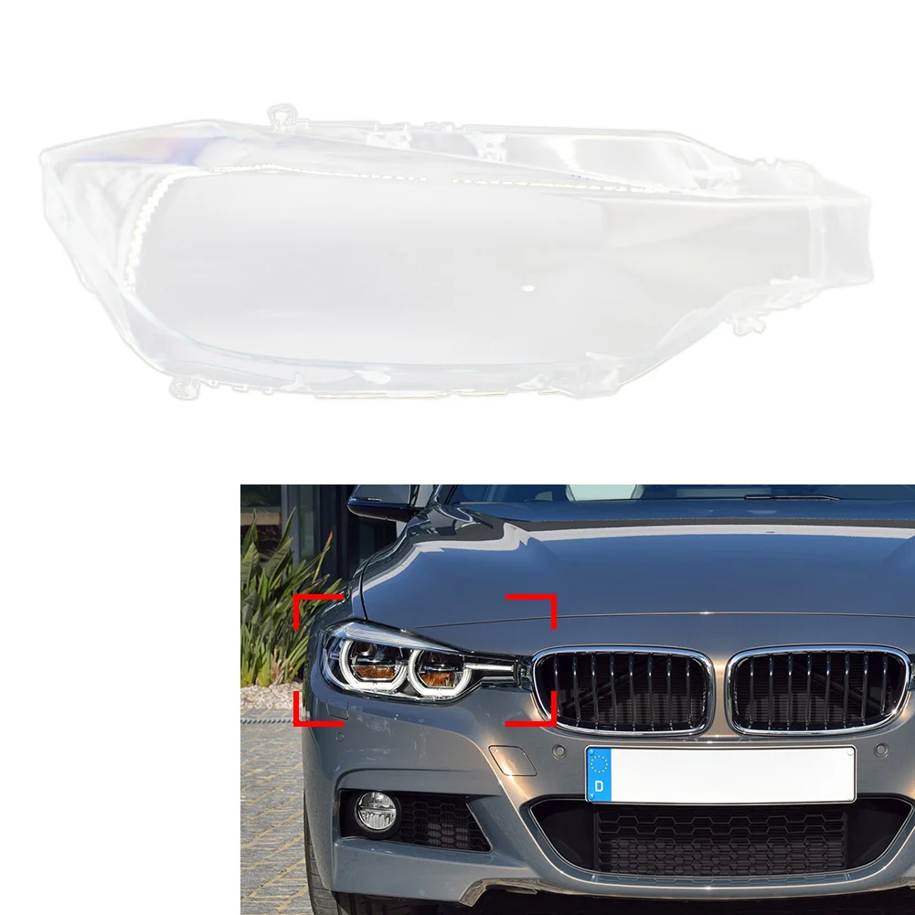 Bmw용 투명 자동차 전면 헤드라이트 렌즈 셸 커버, 3 시리즈, 교체 액세서리, 비엠더블유 F30 F31 3 시리즈 2012 2013 2014 2015 에 적합