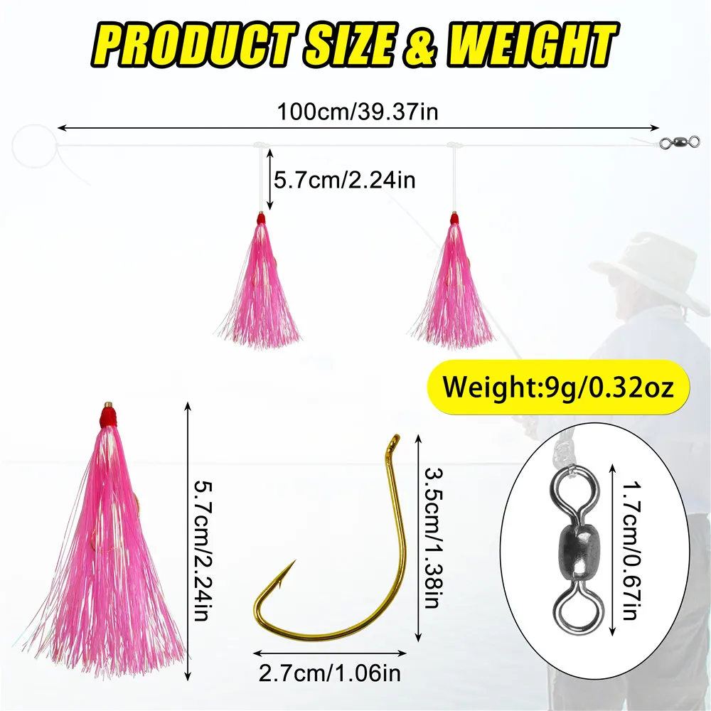 5 Uds Bucktail Teasers Anzuelo De Pca Señuelos De Pca De Agua Salada Aparejo Anzuelos De Pca De Acero Alto En Carbono Para Salmón Trucha Lubina - AliExprs
