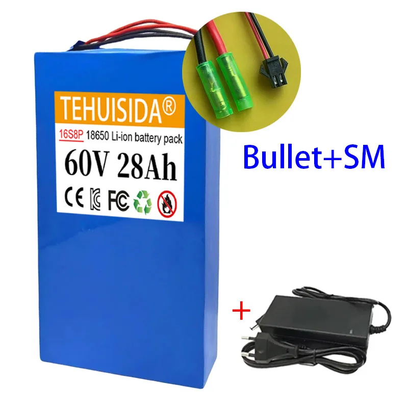 Batterie 16S2P 60V 28Ah Li-Ion Neuve Avec BMS - Grande Capacité Pour Vélo électrique Ou Trottinette