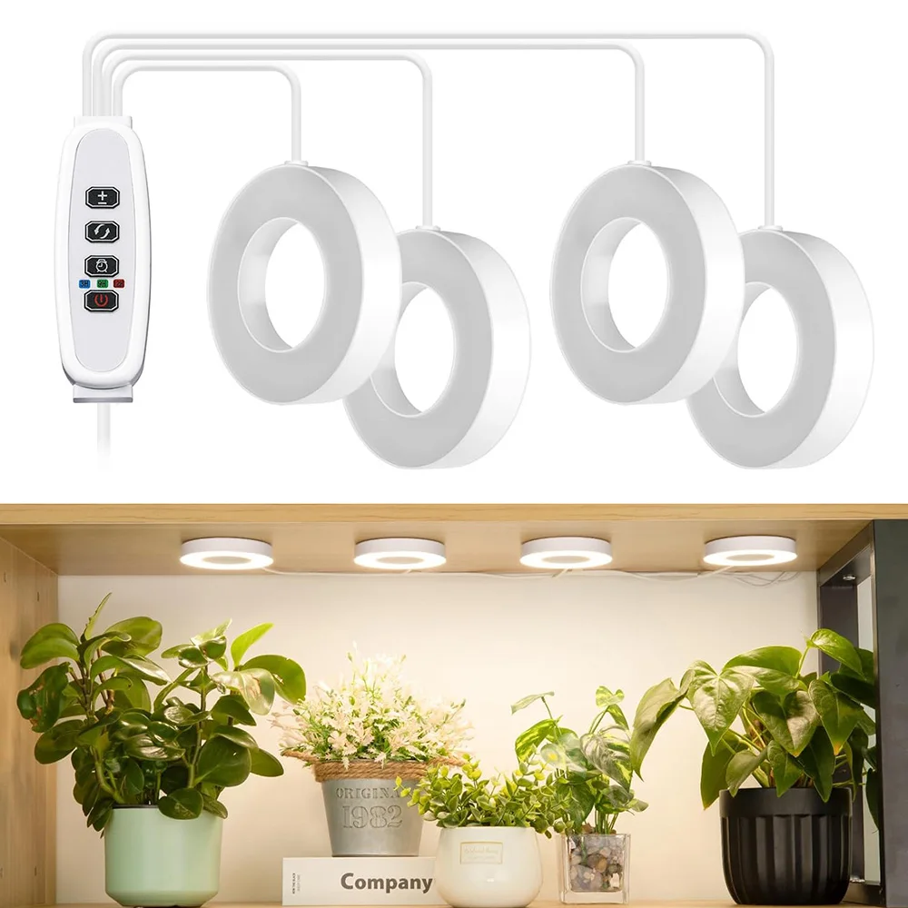 Full Spectrum LED Grow Light 10 Levels Dimmable Auto On/Off Timer Ceiling Under Cabinet Halo Plant Growing Lamp for Indoor Plant led grow light,grow light