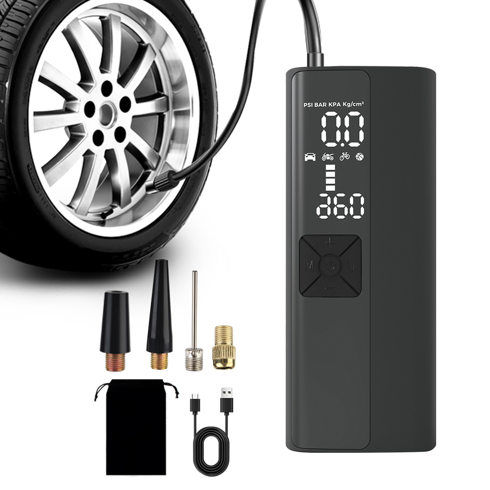 4000mAh Portable Inflator 150PSI Tire Pressure Test With LED Flashlight Car Air Compressor Tire Air Pump Digital