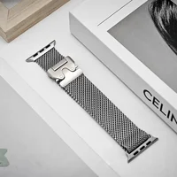 Bracelet en titane pour Apple Watch Ultra 2 3 49mm 44 45 46mm 40 41 série 10 9 8, boucle milanaise naturelle, boucle de Parachute sécurisée IWatch 2