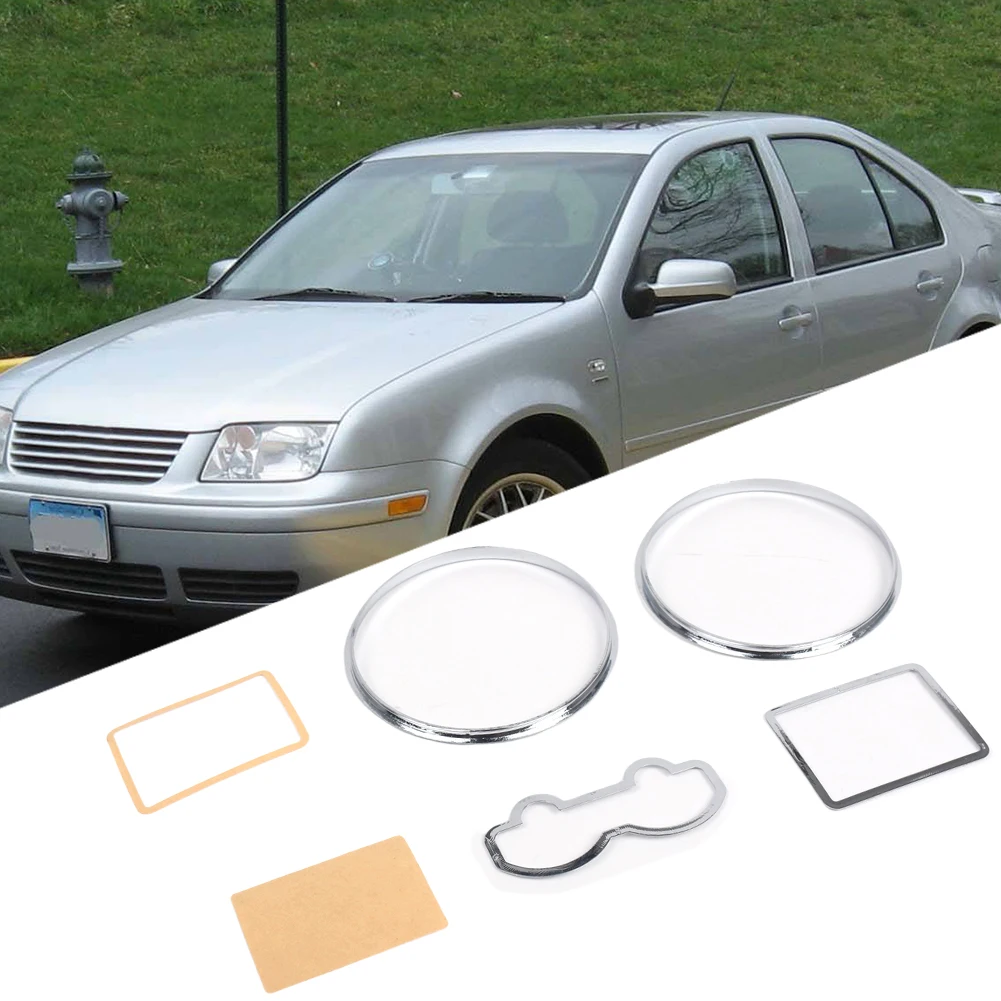 Chrome Speedometer Dash Rings Bezel Trim Silver Dashboard Bezel Rings for VW Passat 3B B5 1997-2001 Golf 1997-2003