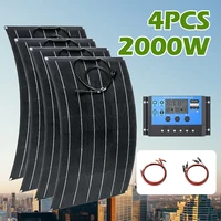 panneau solaire flexible, kit de panneau solaire avec chargeur de batterie 500-2000 W 12-48 V ; Convient aux camping-cars, aux yachts, aux camping-cars domestiques et aux toits. 1