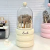 Rotating Makeup Brushes Holder with Lid Dustproof Cosmetic Storage Box for Brushes,Lipstick,Eyebrow Pencil Desktop Vanity Holder 3
