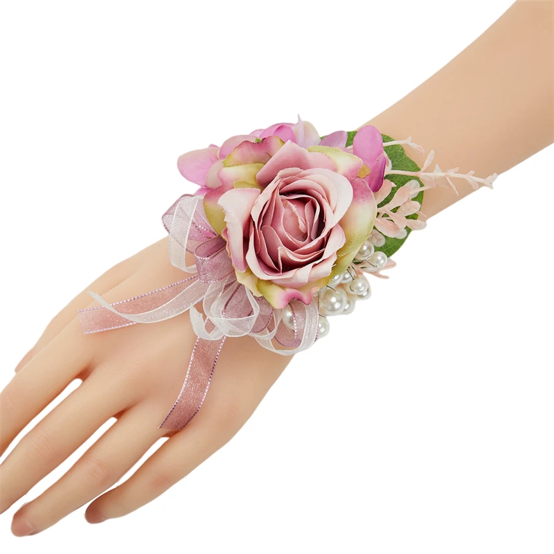 Hochzeit Blume Im Knopfloch Silk Rosen Corsage Brautjungfer Hight Qualität Armband Blumen Zeuge Mann Knopfloch Anzug Zubehör Broche – Detail 16