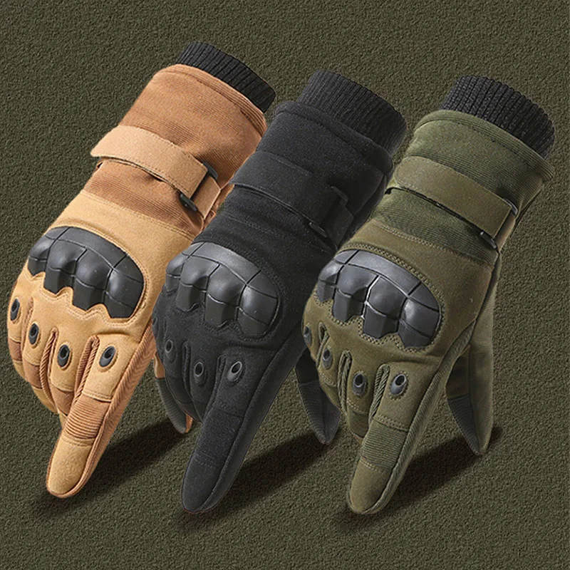 Sports gloves finger gloves tactical gloves Tactical gloves Full finger Winter warm Combat touch screen Thermal gloves Outdoor Skiing Hunting protective Men