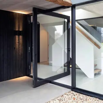 Sixinalu 가정용 접이식 문짝 인테리어 문짝, 외부 입구 문짝, 열 차단 알루미늄 합금 피벗 문짝, 강화 유리