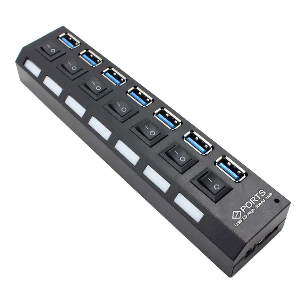 USB 3.0 Hub 4/7 Port Multi Splitter Multiple Expander Use Power Adapter USB3 Switch for PC
