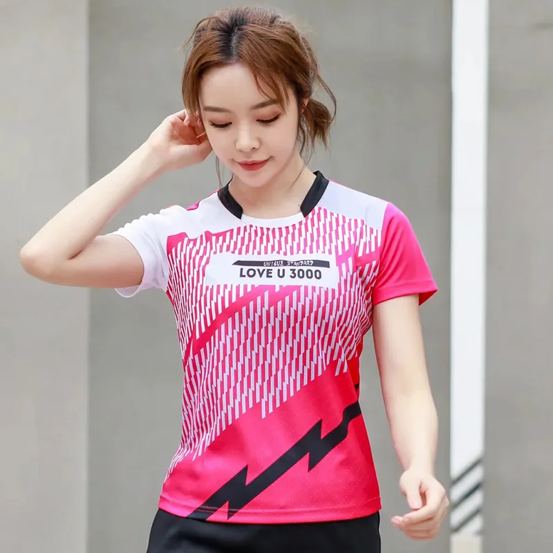 Nuove magliette da tennis sportive magliette da badminton per ragazze da donna magliette da ping pong femminili magliette da ping pong per ragazze camicia sportiva da palestra - immagine 6