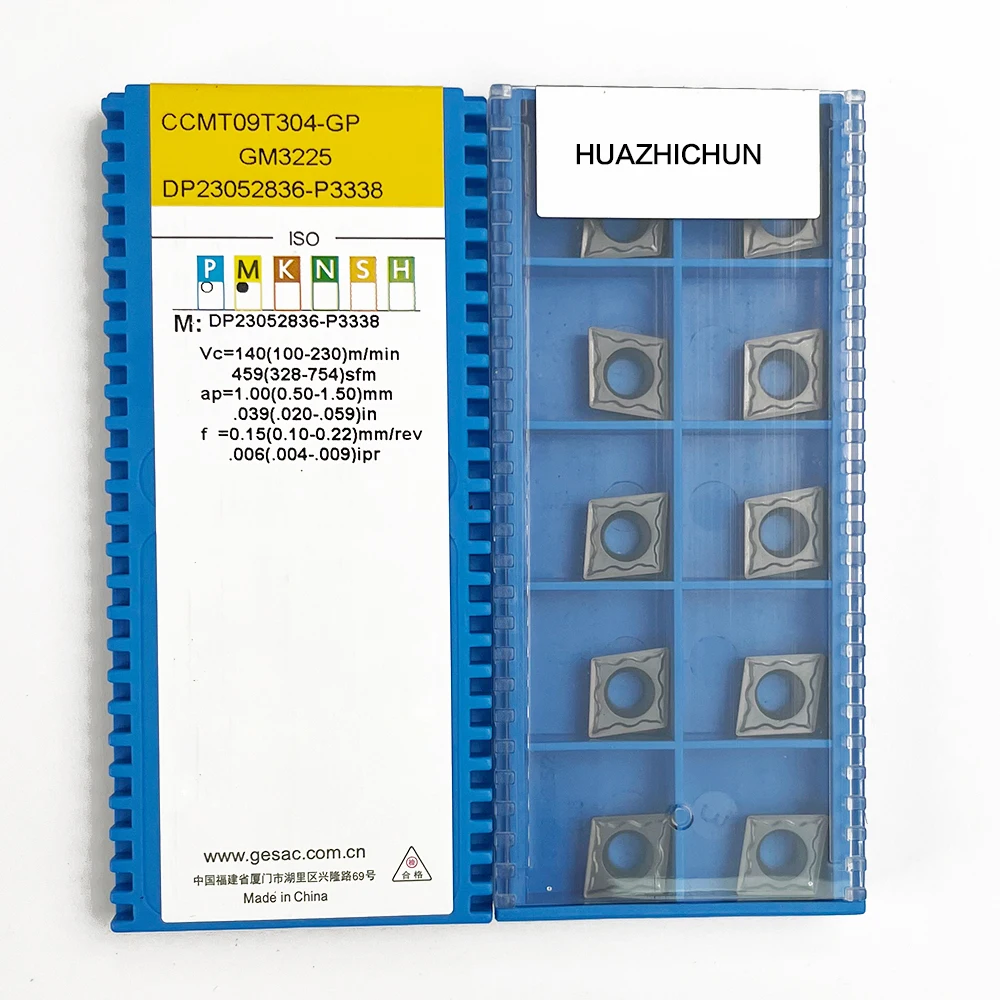 

HUAZHICHUN CCMT09T304-GP GM3225 Carbide Inserts Milling Cutter Tool