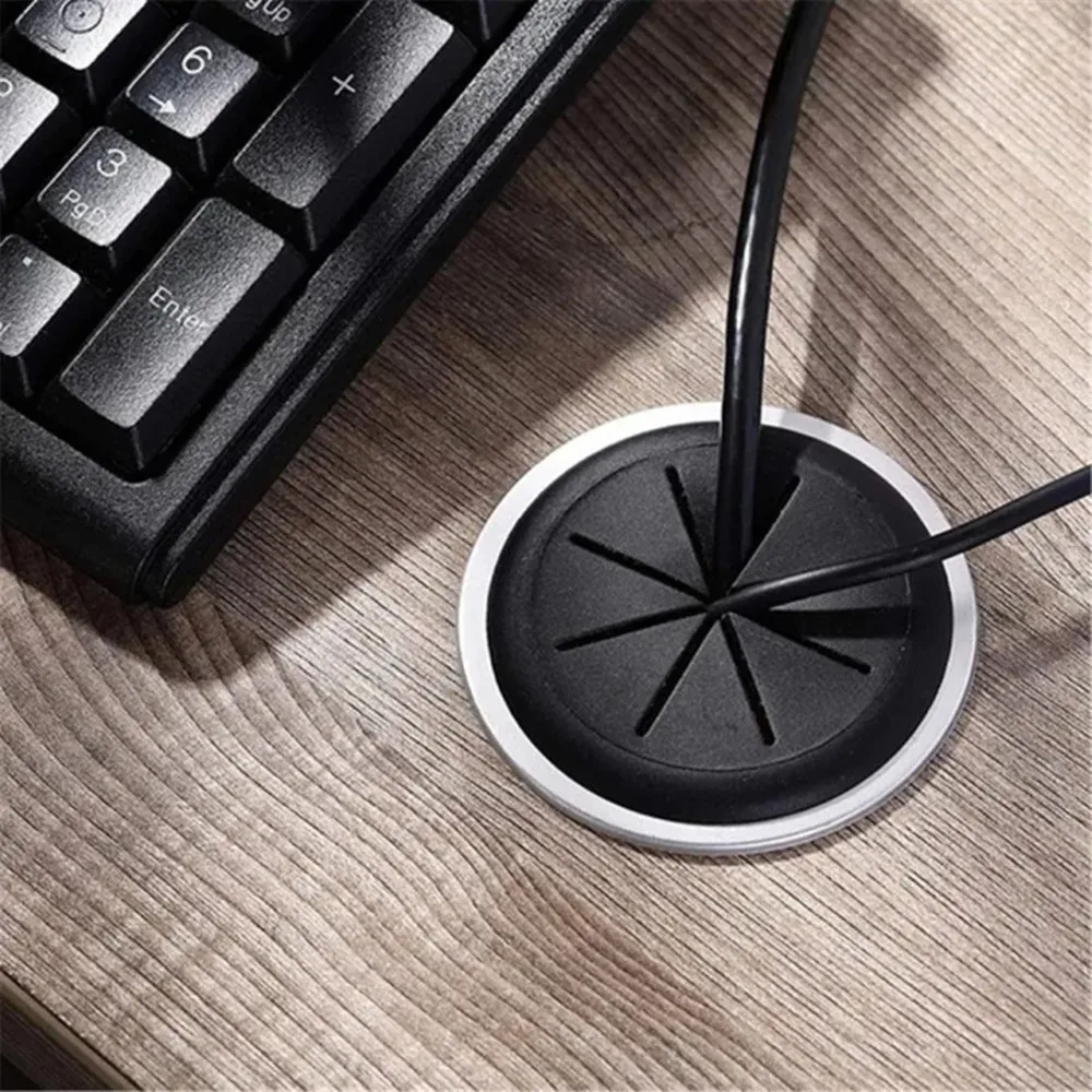 Desk Cord Grommet Wire Hole Cover Flexible Dust Plug Home Office