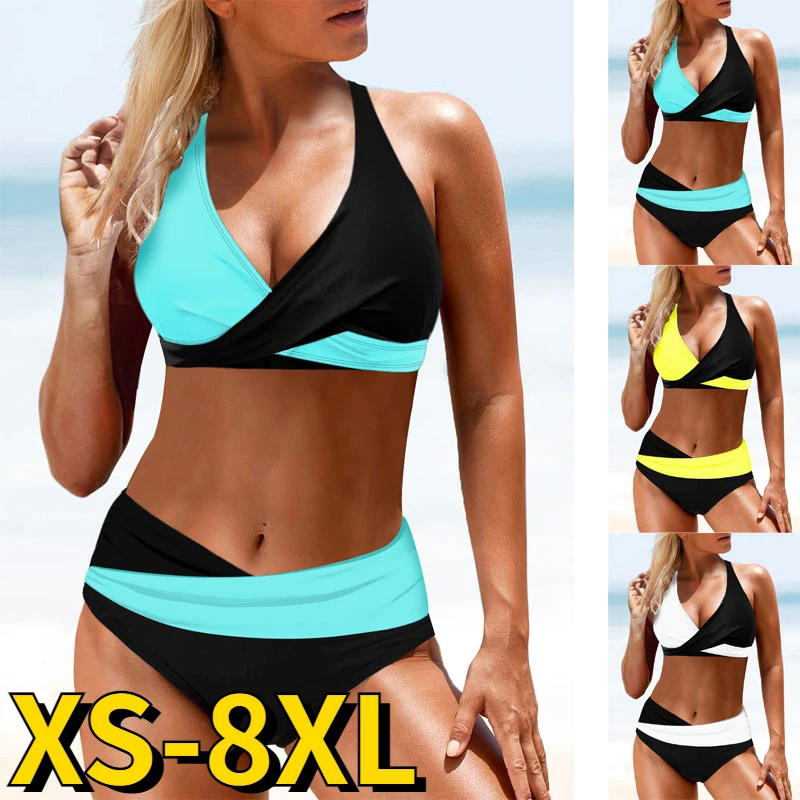 

2022 Women New Design Printing Bath Suit Sexy Two Piece Set Swimwear Bikini Swimming Suit Female Loose Swimsuit Summer Beachwear