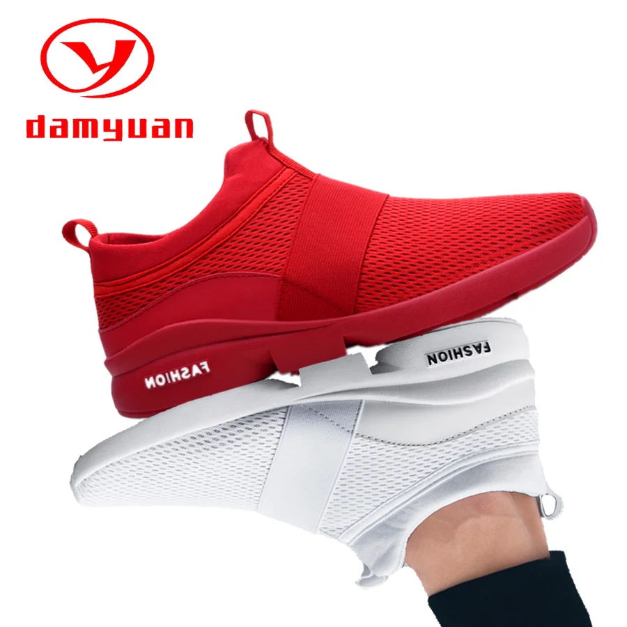 

Red Shoes Mesh Casual Shoes Couple Lover Lightweight Running Shoes Plus Size Sneakers 46 Breathable Footwear Zapatillas Hombre