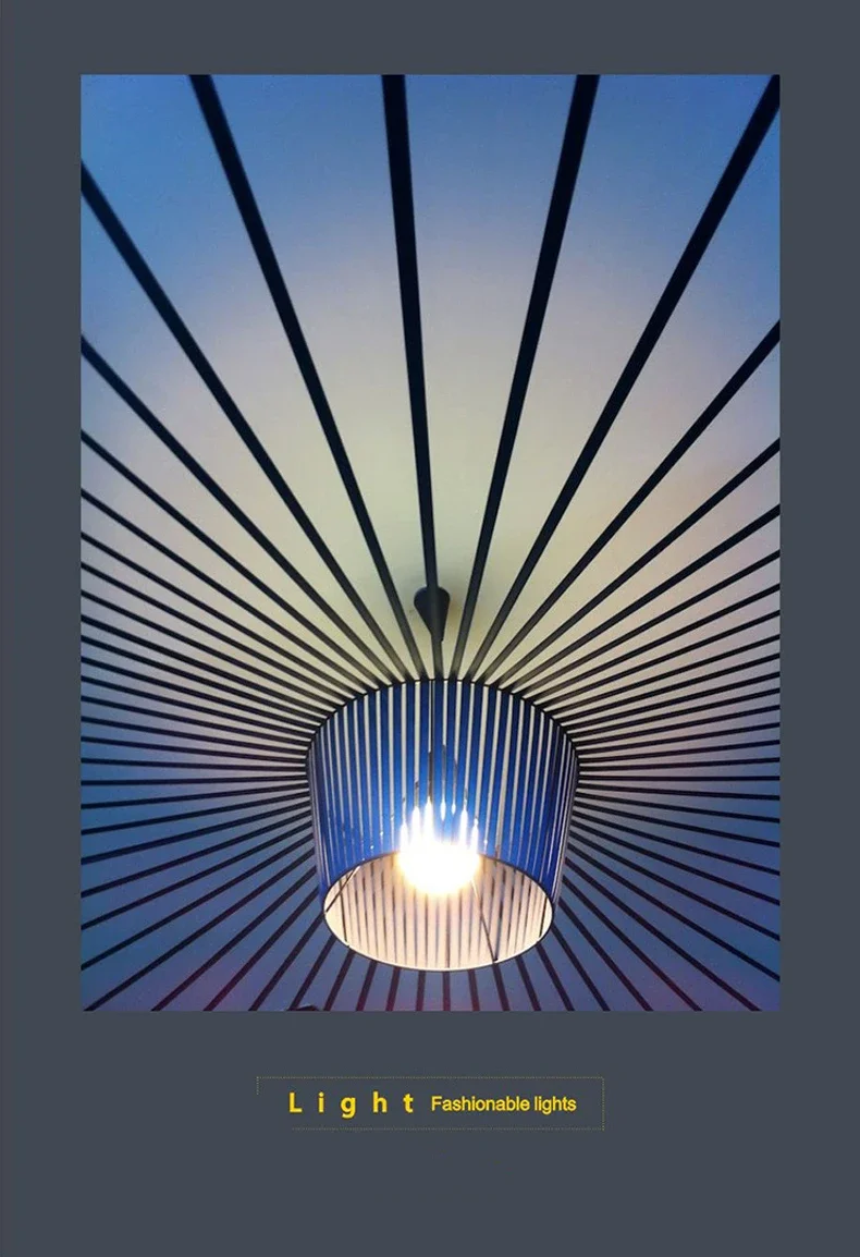 Description Picture 3 of itemModern Vertigo Hat Suspension Lamp Industrial Vintage Led Pendant Chandelier Living Dining Room Hanging Light Home Decor Lustre
