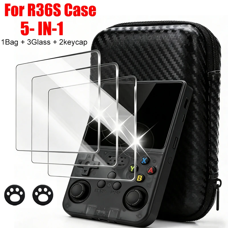 Deluxe 5-in-1 Game Console Travel Storage Set with Protective Case, Accessories, and Keycap
