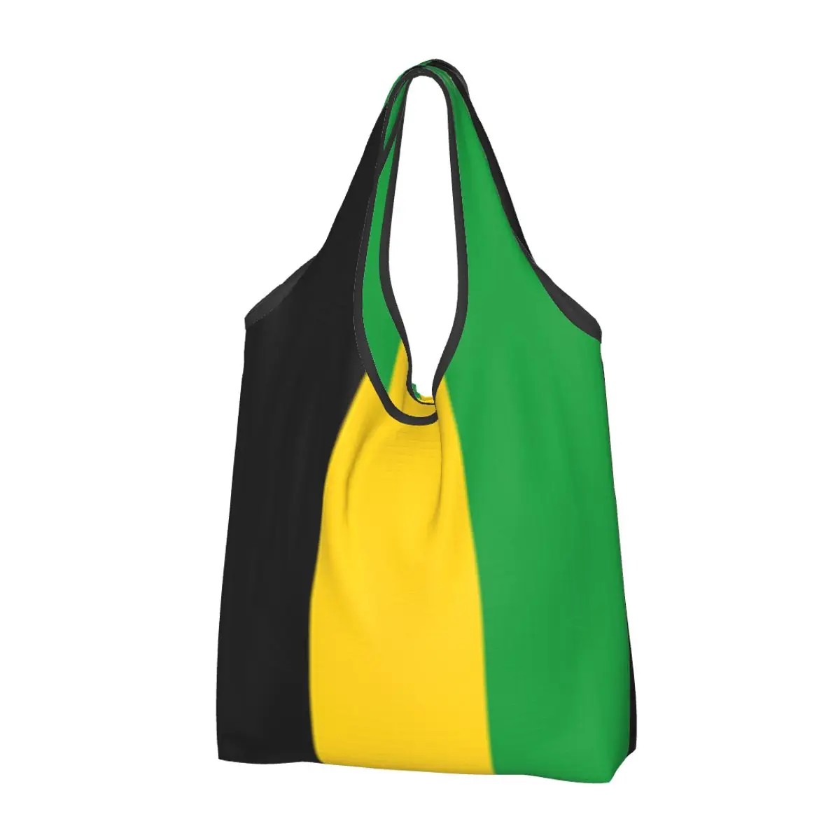 

Funny Jamaica Flag Stripes Shopping Tote Bags Portable Groceries Shoulder Shopper Bag