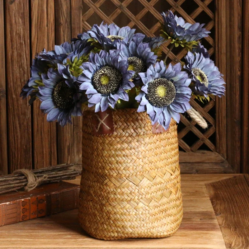 Piante Verdi Artificiali Fiori Girasole Bianco E Giallo Falso Hoya Carnosa Blossom Bulbous Orchid Bonsai