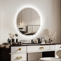 LED Bathroom Mirror Round 600/800mm Illuminated Dimmable Backlit Lighted Wall Vanity Mirror Anti-fog Smart Makeup Shaving Mirror - Image 3