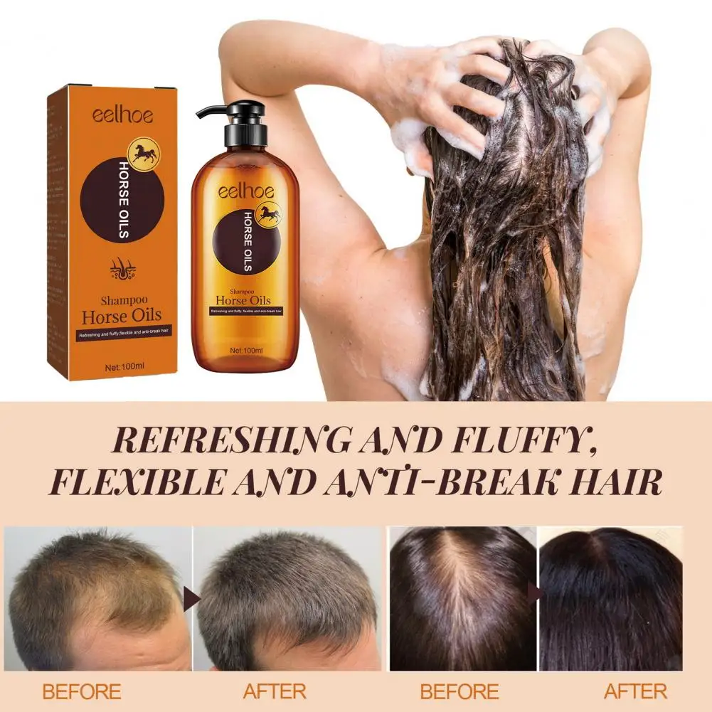 Description Picture 6 of itemHorse Oil Shampoo for Hair Loss 100ml Horse Oil Nourishing Shampoo Safe Healthy Hair Loss Solution Unisex Moisturizing Hair Care