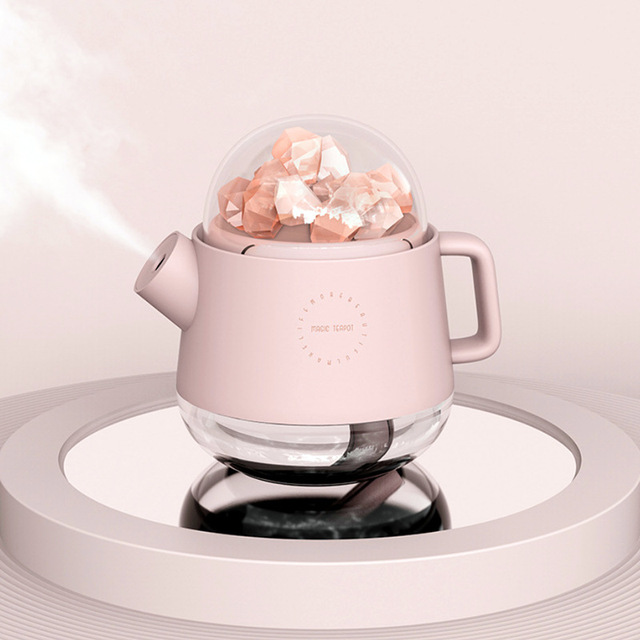 Crystal Air Humidifier for Home Office with Battery USB Rechargeable Gift Idea Ultrasonic Mist Maker Essential Oil Diffuser