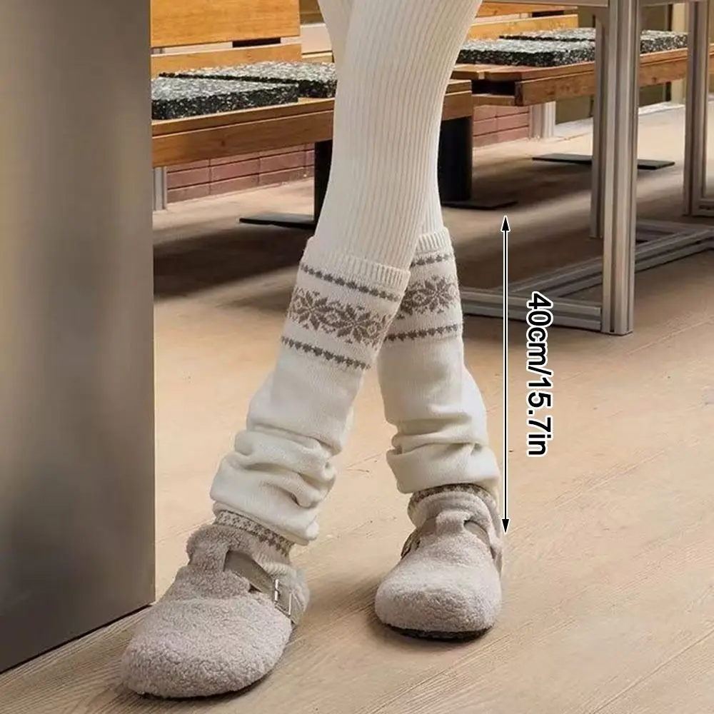 Casual Warm Leg Warmers Knitted JK Lolita Knee Socks 40cm Foot Cover Autumn Winter