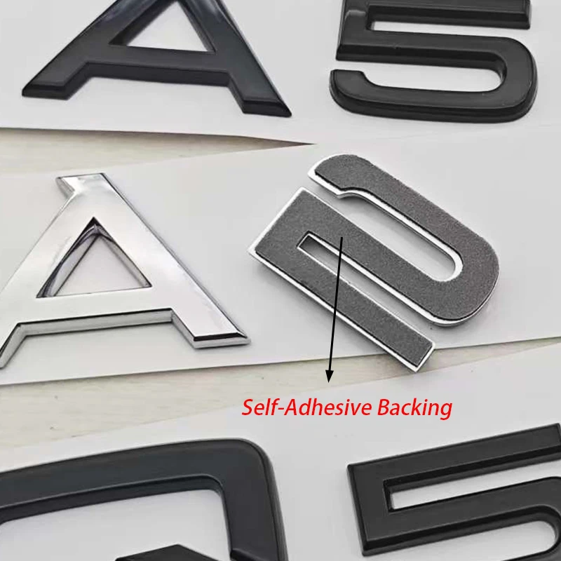 3D ABS 자동차 문자 로고 A5 Q5 리어 트렁크 배지 스티커 엠블럼 데칼 아우디 Q5 A5 자동차 테일 액세서리