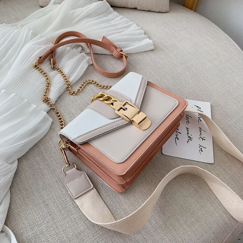 

Texture Contrasting Classic Xiaofang Bag Women's Bag 2022 Summer New Tide Shoulder Chain Bar Texture Foreign Crossbody Bag