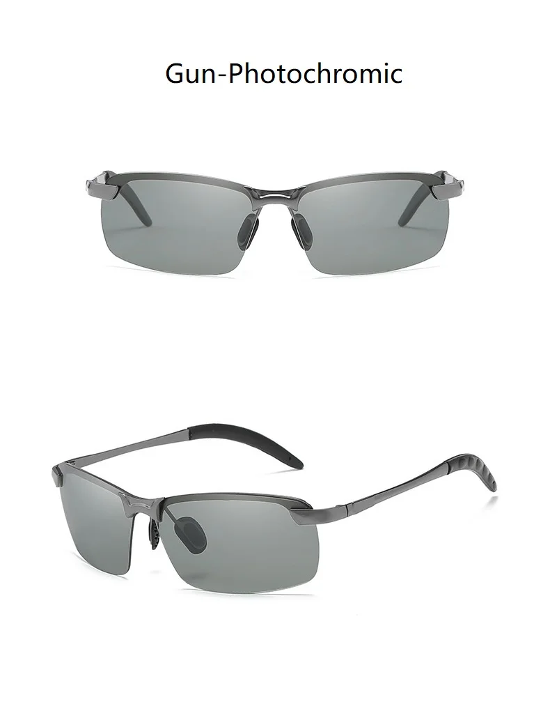 النظارات الشمسية المستقطبة الفوتوكرومية للرجال ، نظارات شمسية بلون الحرباء ، تغيير اللون ، رؤية ليلية ونهارية ، نظارات UV400 ، القيادة وصيد الأسماك