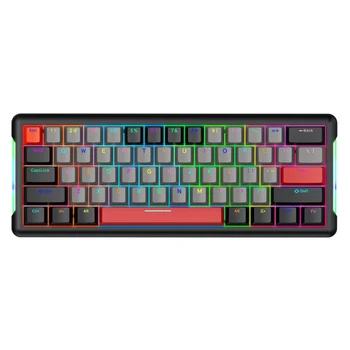 61 Keys Gaming Mechanical Keyboard Type-C 1000mAh RGB Backlight Hot Swap 1
