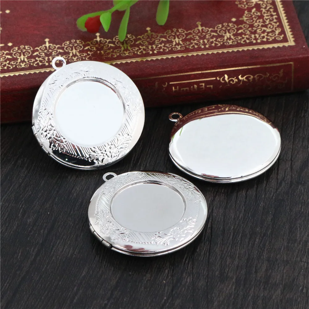 Set of 2 Photo Locket Pendants for DIY Necklace Crafting