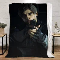 Leon Kennedy Microfiber Blanket King Size Fluffy Soft Blankets Characters Luxury Bedding Interior for Home Beach Towel Bed Throw 1
