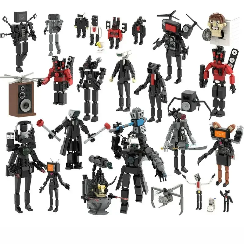 Skibidi Toilet Titan TV Man Speakerman Horror Game Bosses Camara Building Block Cartoon Doll Model Kids Birthday Halloween Gift 4