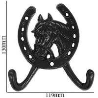 Garden Outdoor Wall Decor Horseshoe Shaped Wall Hooks Cast Iron Home Crafts Decorative Hooks with Screws Bedroom Wall Hangers 2