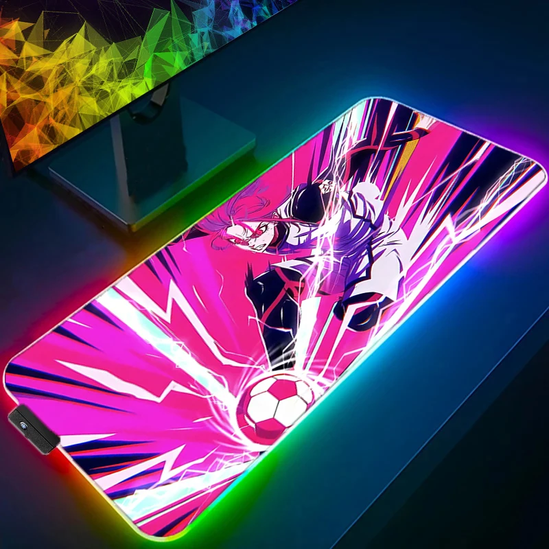 Kawaii RGB Large Mousepad XXL Keyboard Office Japanese Anime Custom Mouse Pad LED Luminous Gaming Desktop Mat Soft Rubber Carpet anime landscape rgb large mouse pad led luminous gaming desktop mousepad pc office rubber table mat kawaii mouse mats xxl carpet