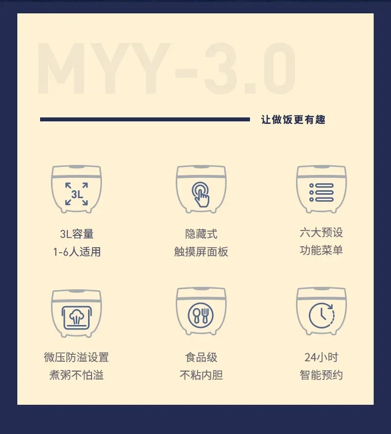 Description Picture 3 of item220V Xia Xin Electric Rice Cooker Smart Mini Rice Cooker Home Multi functional Rice Cooker
