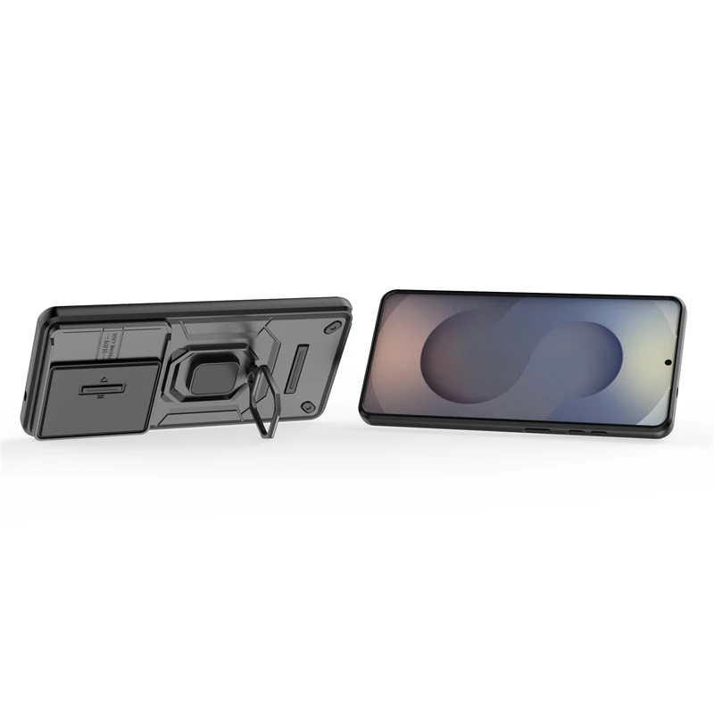 Enhanced Lens Sliding Window Shockproof Phone Holder with Magnetic Protector Cover