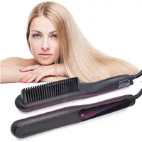 Multifunctional Hair Straightener Brush Heated Brushe Ceramic Anti-Scald Hair Straightening Hot Comb Hair Care Fast Heating 1