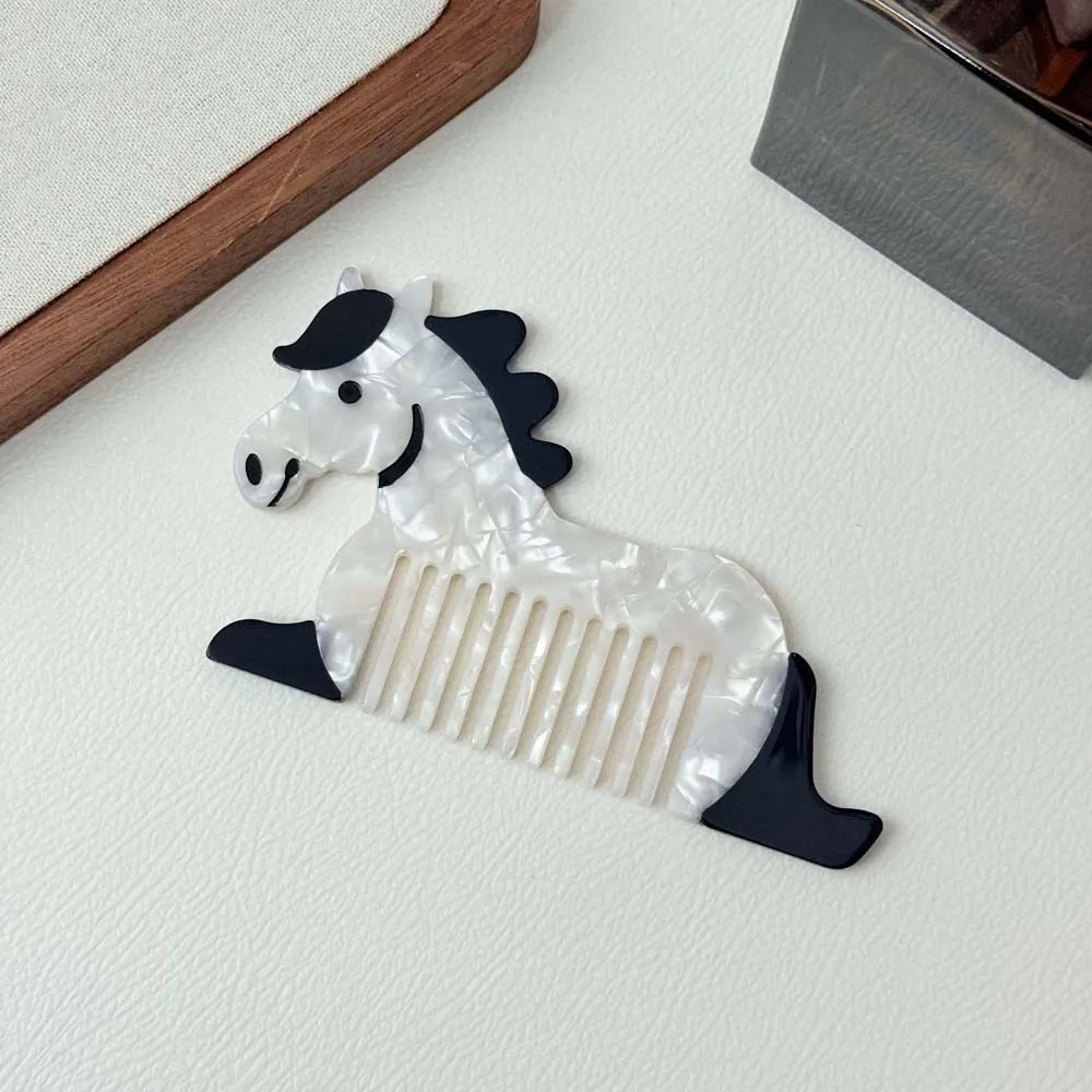 Hair Care Horse Acetic Acid Comb Cartoon Acetate Makeup Comb Contrast Color Hair Accessories Hairdressing Combs Household