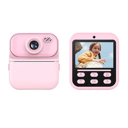 Portable HD Instant Print Camera with 2.4 Display - USB Rechargeable Digital Photo and Video Camera (Pink)