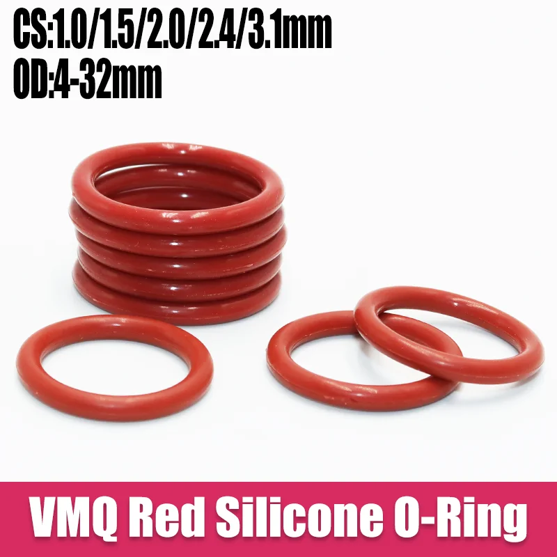 Silicone O Ring Sealing Washer VMQ O-ring plumbing Faucet Car Gasket Oil Resistant High Temperature 100x