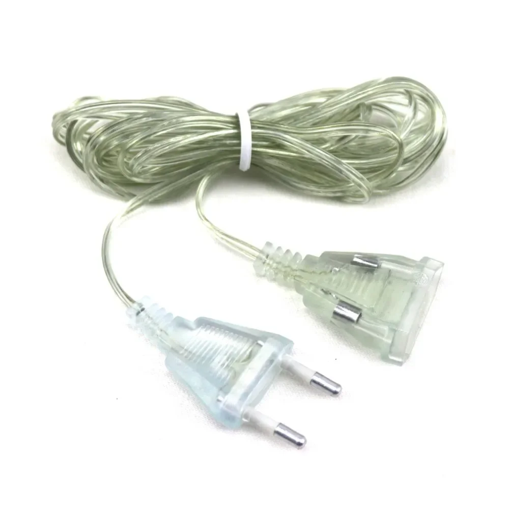 Transparent Power Extension Cord 220V 110V EU US AC Standard Switch Cable for Christmas New Year String Light 3M 5M power extension cable